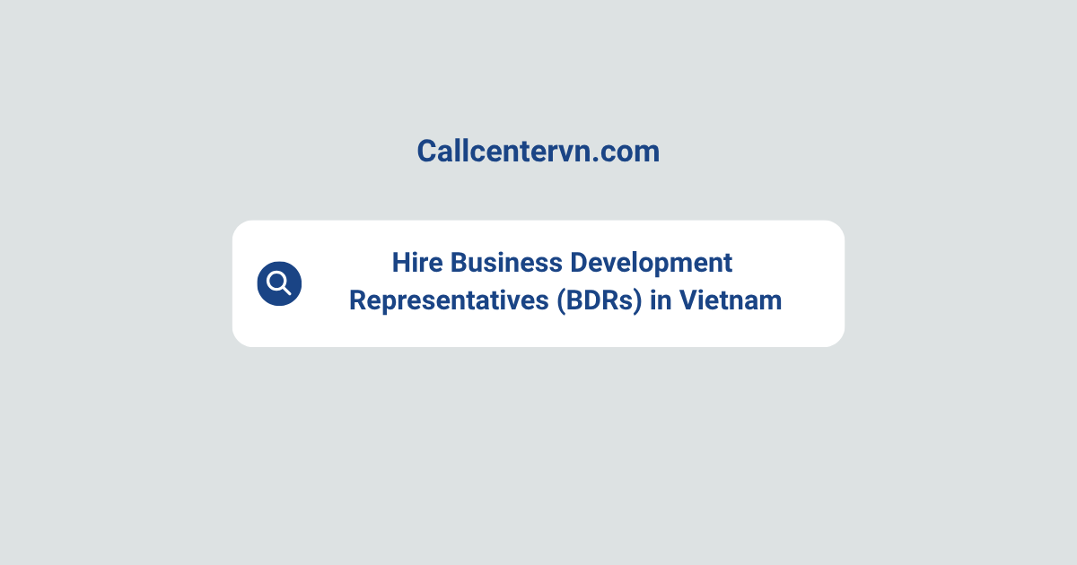 Hire Business Development Representatives (BDRs) in Vietnam | Save Up to 70% on Staffing Costs